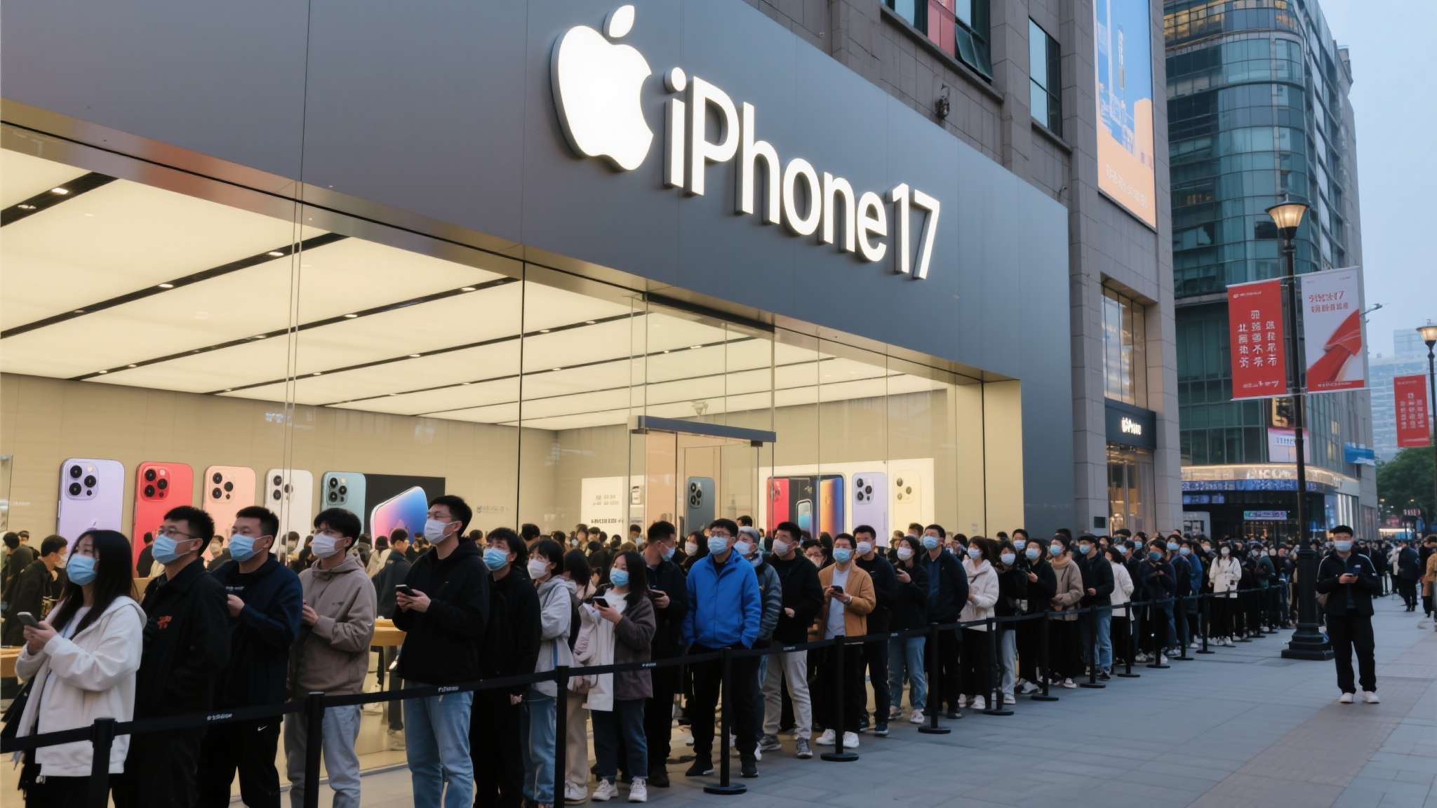 iphone17灵动岛 以北京、上海等一线城市的苹果授权零售店为例,iPhone 17开售首周便出现明显